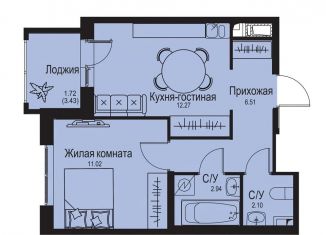 Продаю однокомнатную квартиру, 36.6 м2, деревня Новосергиевка