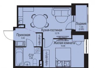 Продам 1-ком. квартиру, 32.8 м2, деревня Новосергиевка