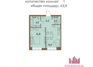 Продажа однокомнатной квартиры, 43.9 м2, Москва, СЗАО