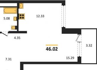 Продам 1-ком. квартиру, 46 м2, Воронеж, Железнодорожный район, набережная Чуева, 7