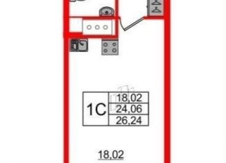 Квартира на продажу студия, 26.2 м2, Санкт-Петербург, муниципальный округ Невский, Дальневосточный проспект, 23