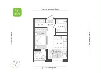 Продам 1-комнатную квартиру, 33.9 м2, Ижевск, ЖК Парк-Квартал Атмосфера, улица Холмогорова, 109