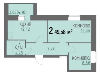 Продам двухкомнатную квартиру, 49.6 м2, Муром, Муромская улица, 25А