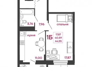 Продам однокомнатную квартиру, 44.6 м2, Пензенская область, улица Богданова, 34