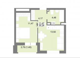 Продам 1-ком. квартиру, 35.2 м2, Екатеринбург, метро Чкаловская, Тенистая улица, 8с4