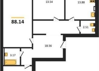 Продам 3-ком. квартиру, 88.1 м2, Отрадненское сельское поселение