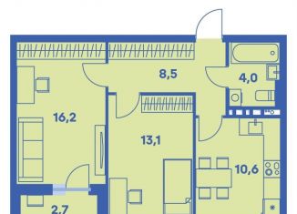 Продается двухкомнатная квартира, 53.8 м2, Пермь