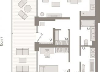 Продаю 2-ком. квартиру, 116.4 м2, Новосибирск, улица Декабристов, 107/6