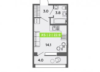 Продается квартира студия, 22.9 м2, Санкт-Петербург, метро Новокрестовская