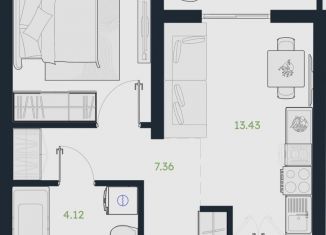 Продается 1-комнатная квартира, 37.8 м2, Тюменская область, Сосновая улица, 5