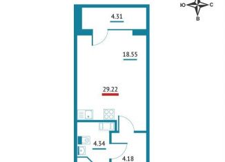 Квартира на продажу студия, 29.2 м2, Мурино