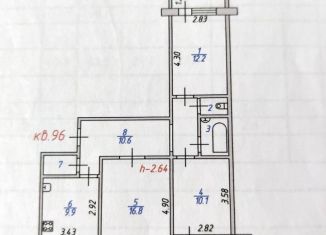 Продажа 3-комнатной квартиры, 65.3 м2, Иваново, Ленинский район, улица Генерала Хлебникова, 16А