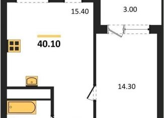 Продажа 1-комнатной квартиры, 40.1 м2, Воронеж, Железнодорожный район