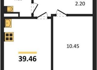 Однокомнатная квартира на продажу, 39.5 м2, Воронежская область, Электросигнальная улица, 9Ак2