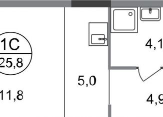 Продается квартира студия, 25.8 м2, Московский