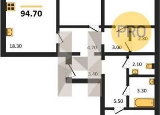 Продаю 3-комнатную квартиру, 94.7 м2, Воронежская область, улица Фёдора Тютчева, 105