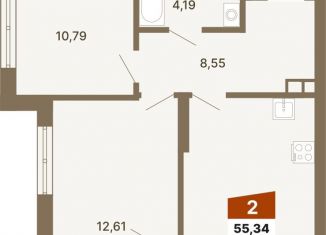 Продаю 2-комнатную квартиру, 55.3 м2, Свердловская область