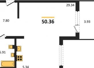 Однокомнатная квартира на продажу, 50.4 м2, Воронеж, набережная Чуева, 7, Железнодорожный район