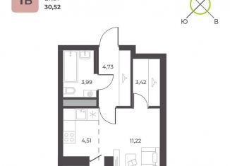 Продается однокомнатная квартира, 30.5 м2, Свердловская область