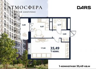 Продаю 1-ком. квартиру, 35.5 м2, Ульяновская область, жилой комплекс Атмосфера, 5