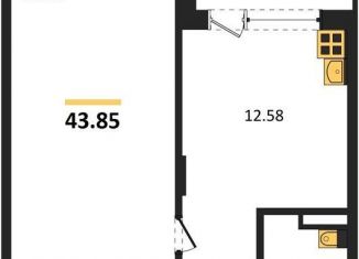 Продам однокомнатную квартиру, 43.8 м2, Воронеж, Коминтерновский район, Электросигнальная улица, 9Ак2