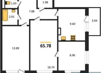 Продается 3-комнатная квартира, 65.8 м2, Воронеж