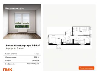 Продам 2-комнатную квартиру, 64.6 м2, Москва, станция Щербинка