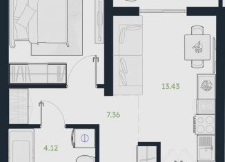 Продам 1-ком. квартиру, 37.8 м2, Тюменская область, Сосновая улица, 5