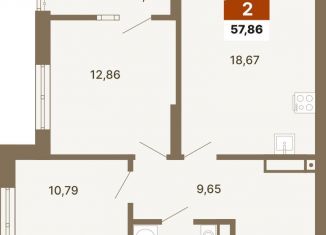 Продаю 2-комнатную квартиру, 57.9 м2, Екатеринбург, метро Геологическая