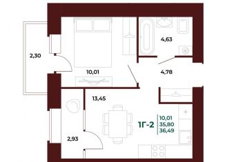 Продается 1-комнатная квартира, 36.5 м2, Пензенская область, проспект Строителей, 21Ак1