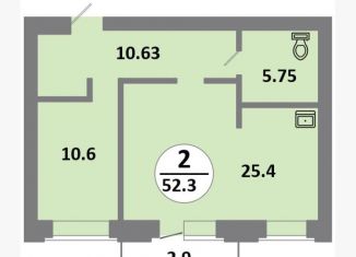 Продается 2-ком. квартира, 52 м2, Красноярский край, Соколовская улица, 52