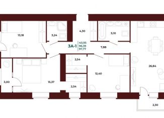 Продам 3-комнатную квартиру, 97.8 м2, Пенза, проспект Строителей, 21Ак1