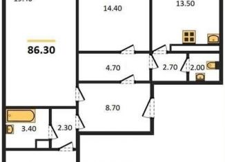 Продам 3-ком. квартиру, 86.3 м2, Воронеж, улица Димитрова, 51А