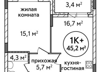 Сдаю в аренду 1-комнатную квартиру, 45.2 м2, Нижний Новгород, Цветочная улица, 12к1