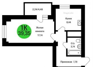 Продам однокомнатную квартиру, 39.4 м2, Красноярск, ЖК Мичурино