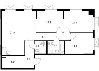 Продается 3-комнатная квартира, 86.6 м2, Москва, ЮВАО