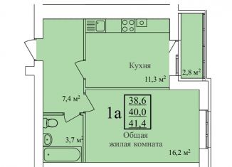 Однокомнатная квартира на продажу, 40 м2, Тамбов, Научная улица, 14Б