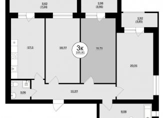 Продаю трехкомнатную квартиру, 105.8 м2, Самара, метро Российская