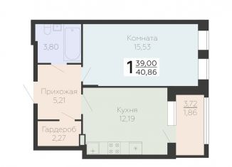 Продается 1-комнатная квартира, 40.9 м2, Воронежская область