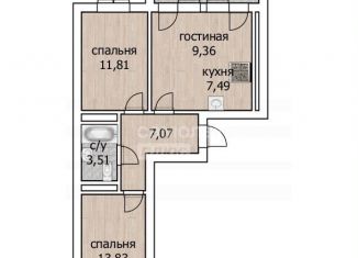 Продам 3-комнатную квартиру, 55.7 м2, Уфа, Бакалинская улица, 4