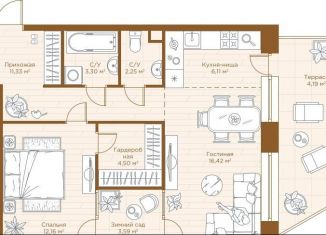 Продам квартиру свободная планировка, 63.9 м2, Казань, Ново-Савиновский район