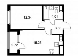 Продается 1-ком. квартира, 36.6 м2, Колпино