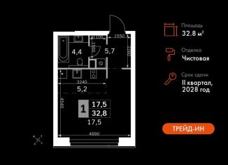 Продаю 1-ком. квартиру, 32.8 м2, Москва, САО, 3-й Хорошёвский проезд, 3А