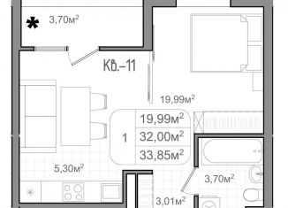 Продаю квартиру студию, 33.9 м2, Волгоградская область, улица Чебышева, 38/1