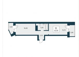 Продается 1-комнатная квартира, 50.4 м2, Новосибирская область