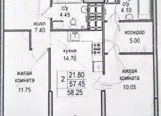 Аренда 2-ком. квартиры, 57 м2, посёлок Парголово, улица Шишкина, 307