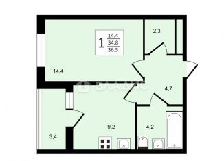 Продам 1-комнатную квартиру, 36.5 м2, Владимирская область, Смоленская улица, 3Б