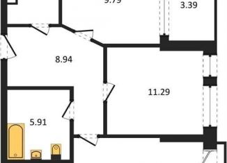 Продам двухкомнатную квартиру, 54.9 м2, Воронеж, набережная Чуева, 7