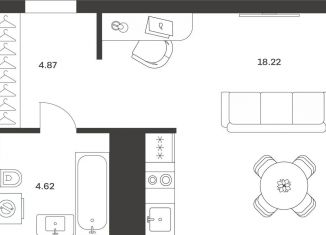 Продажа квартиры студии, 27.7 м2, Тула, улица Хворостухина, 21