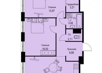 Продажа двухкомнатной квартиры, 66 м2, Кудрово, Солнечная улица, 2